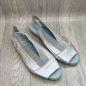 Cloud Silver Peep Toe Mules